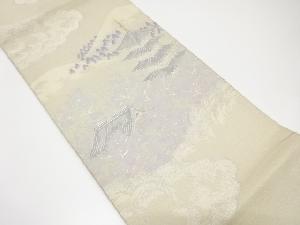 寺院風景模様織り出し袋帯